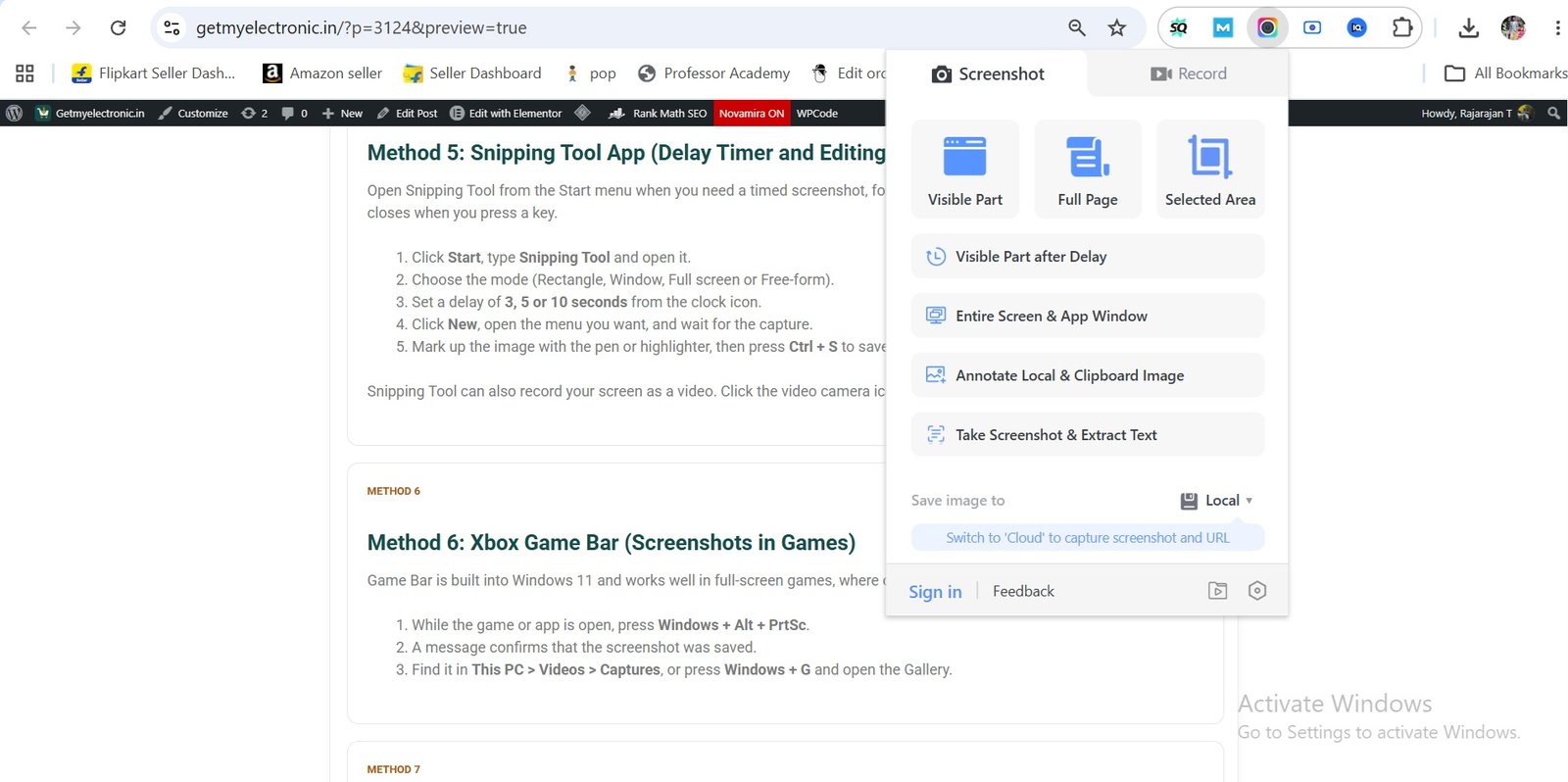 How to take screenshot in laptop windows 11 screenshot chorm extension