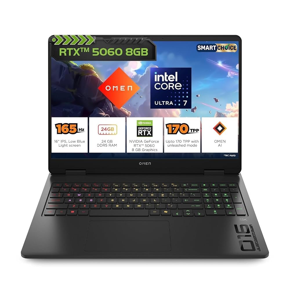 HP Omen 16 gaming laptop with RTX 5060