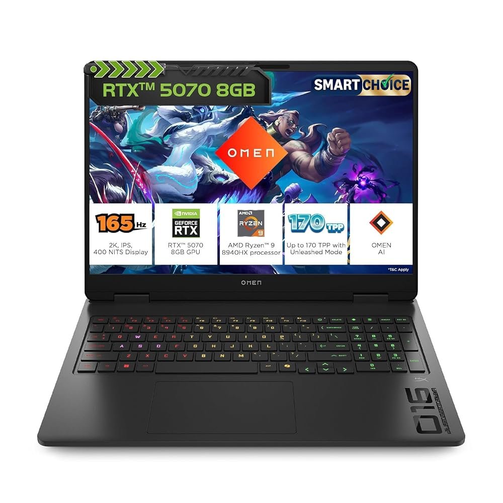 HP Omen 16 gaming laptop with RTX 5070