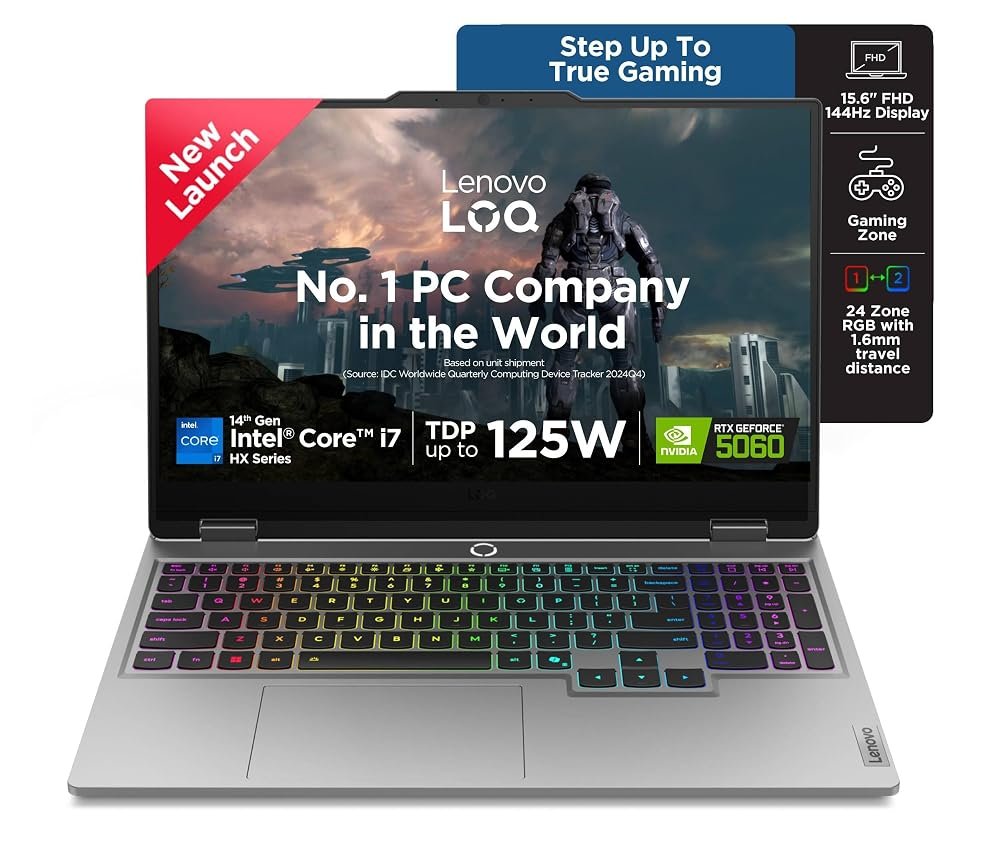 Lenovo LOQ Core i7-14700HX gaming laptop with RTX 5060