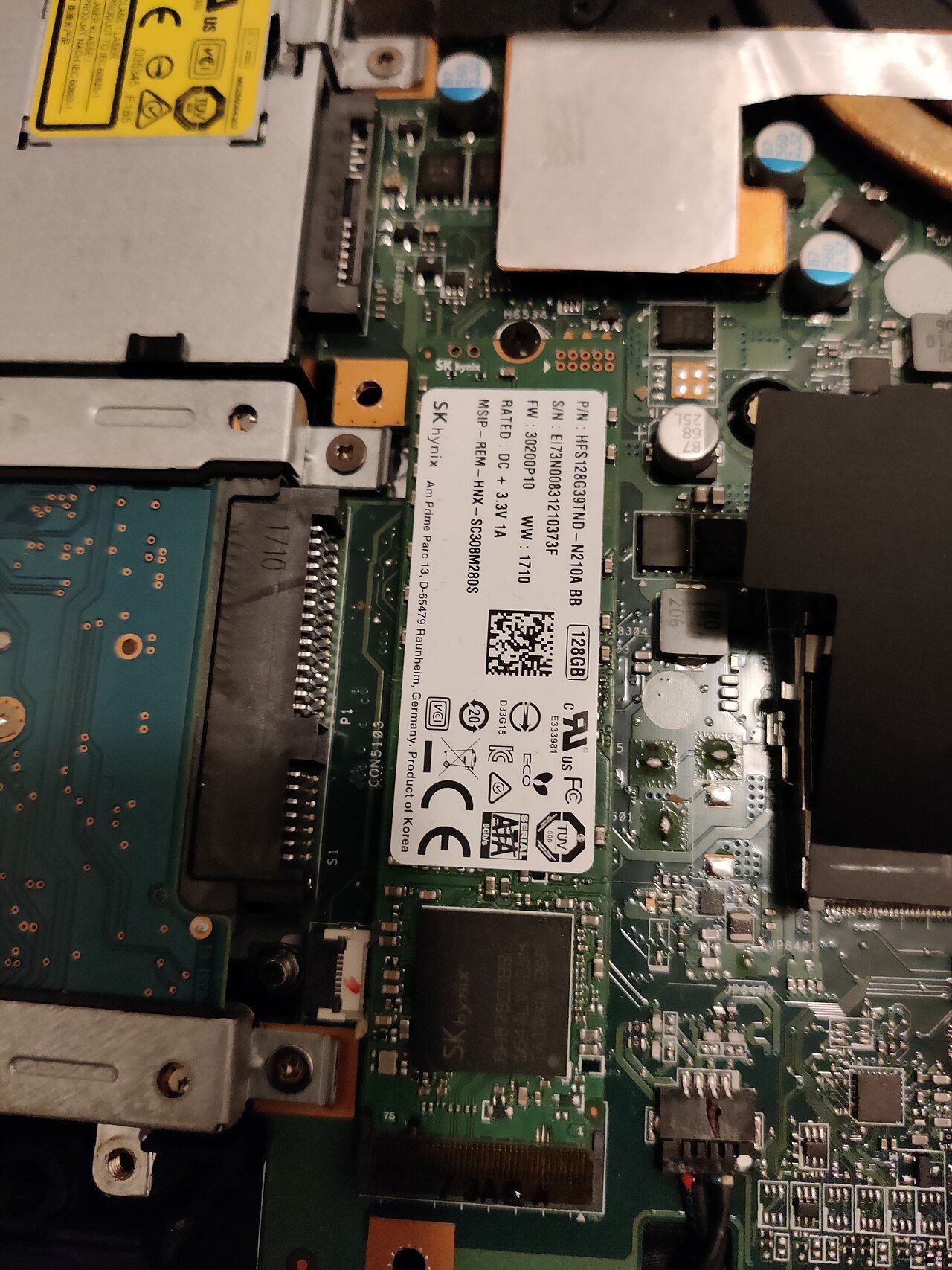 M.2 NVMe SSD installed inside an ASUS gaming laptop