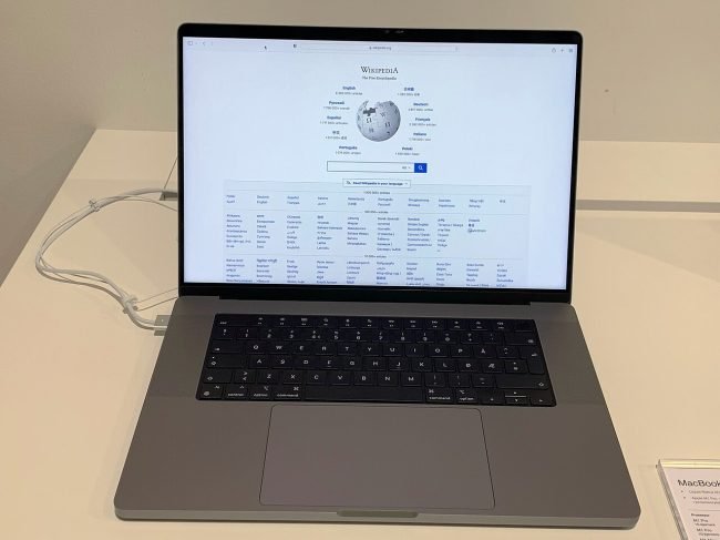 16-inch MacBook Pro display and keyboard